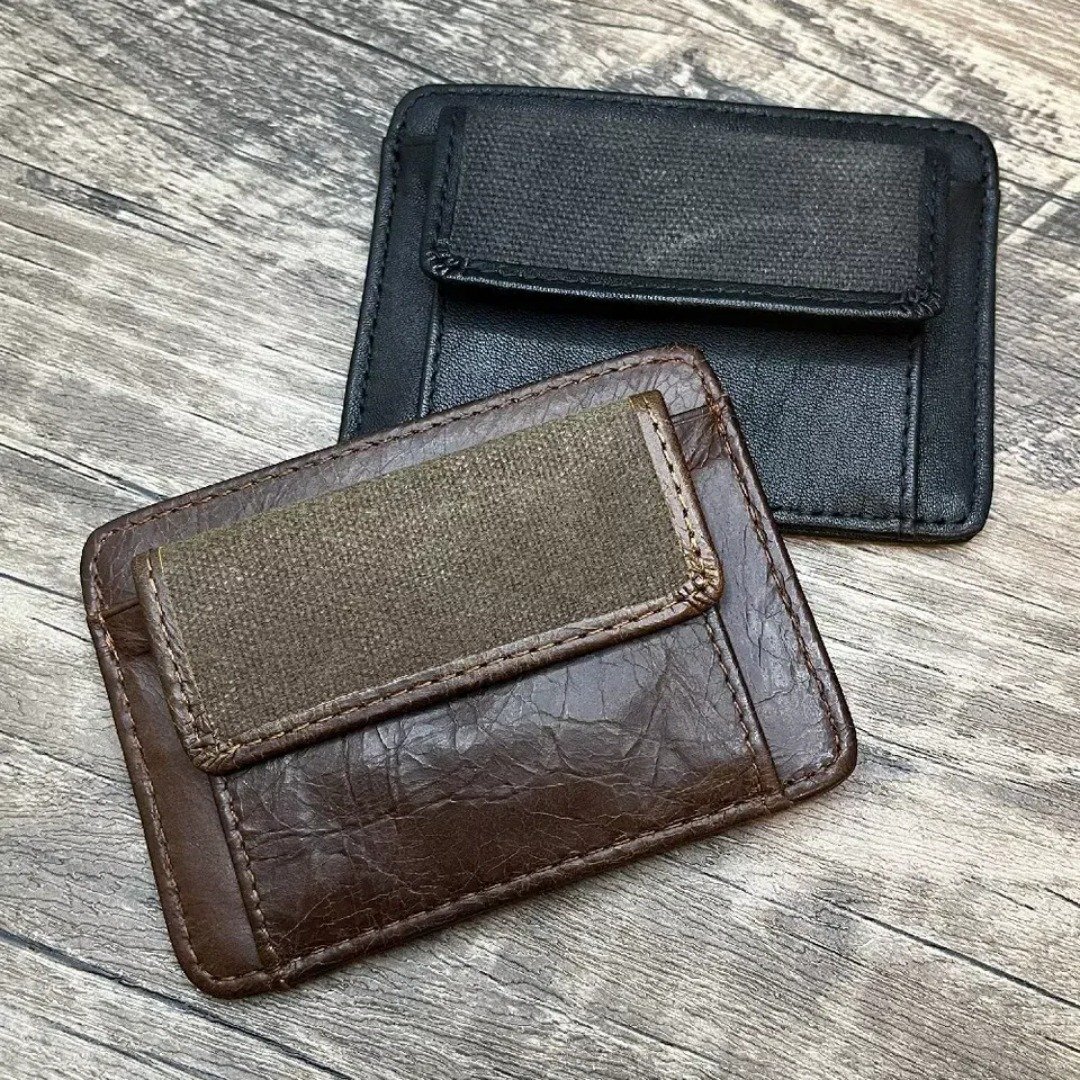 Timeless Canvas Slim Coin Purse 男士 零钱包 咭包 纯牛皮 钱包 - 零钱包 - 真皮 多色