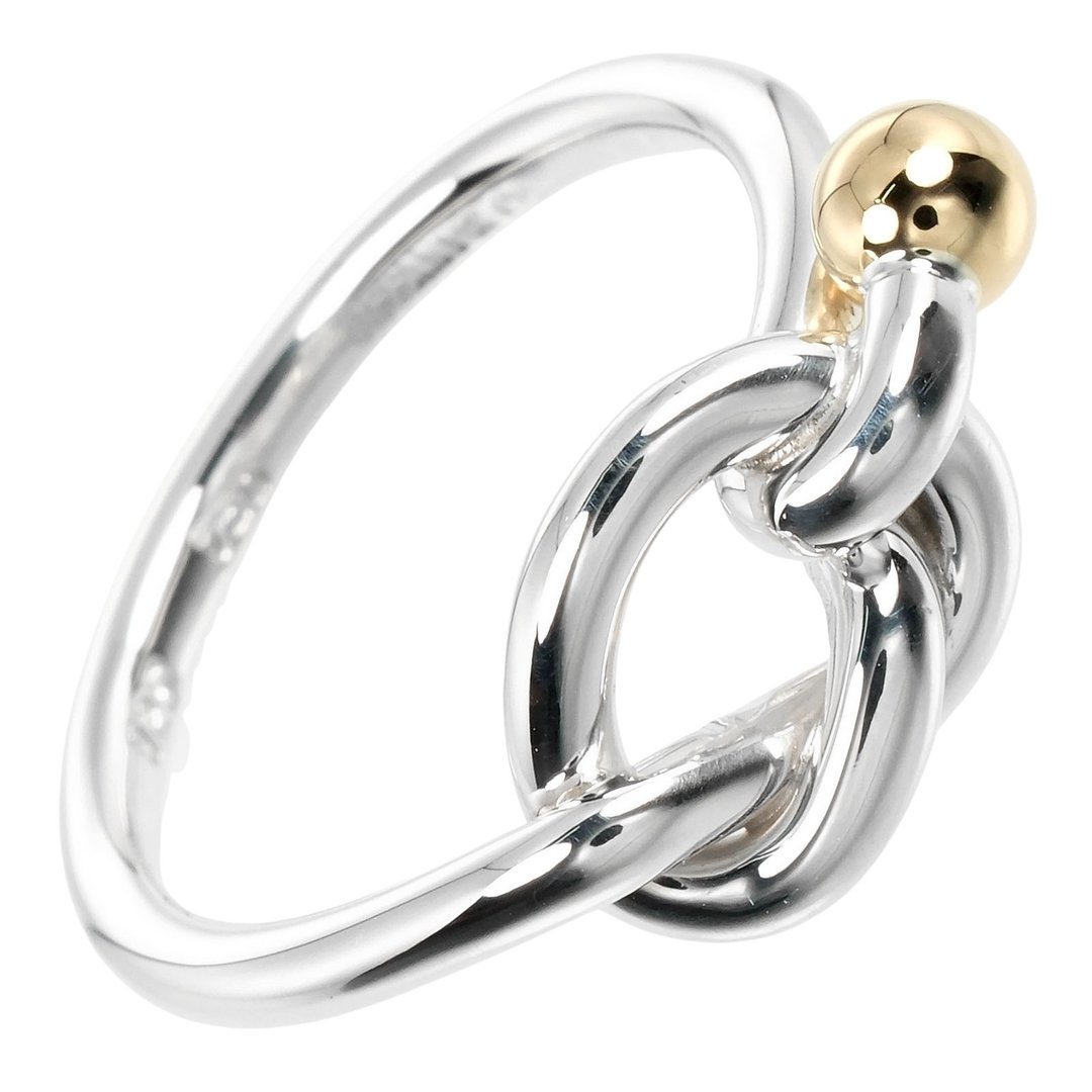 [日本直送] Tiffany & Co. 爱情结戒指，银，925银，18K黄，约3g，[二手]，A级 - 戒指 - 银 银色