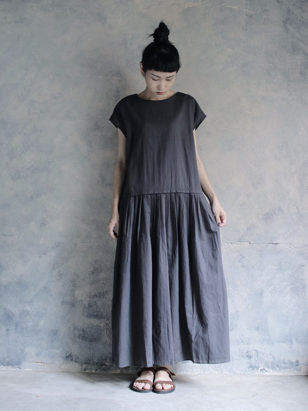 Omake Original / shiki pants - 洋装/连衣裙 - 棉 灰色