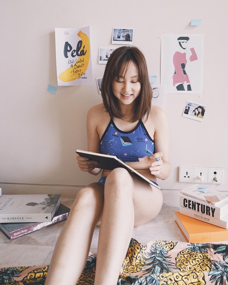 Yes, I Love an Early Morning Doodle Bikini Set - 女装泳衣/比基尼 - 其他材质 紫色