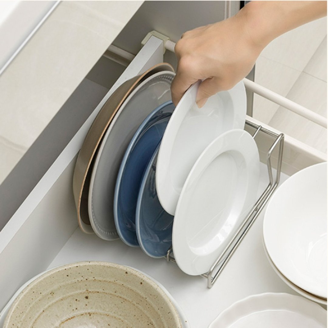 家事问屋日本制304不锈钢餐盘沥水收纳架(18cm) - 厨房用具 - 不锈钢 银色