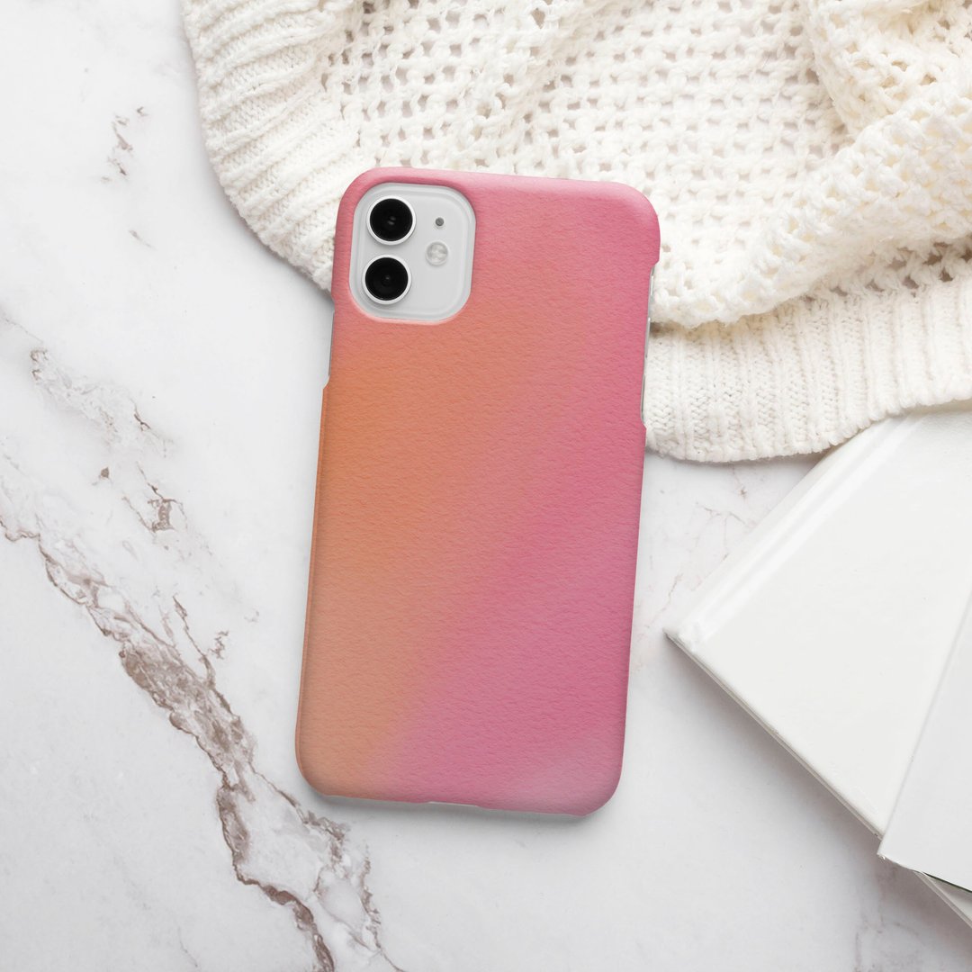 客制手机壳 iPhone 14 13 Pro Matte 抽象夏季水彩 4 1 橙粉色 - 手机壳/手机套 - 塑料 多色