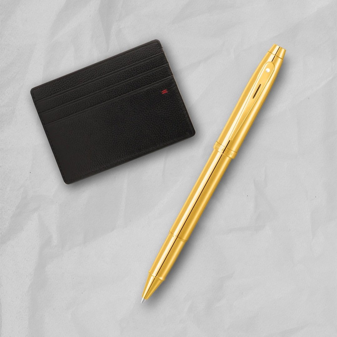 【SHEAFFER】100 系列 PVD 金色钢珠笔 + 经典卡夹礼盒 免费刻字 - 钢珠笔 - 其他金属 
