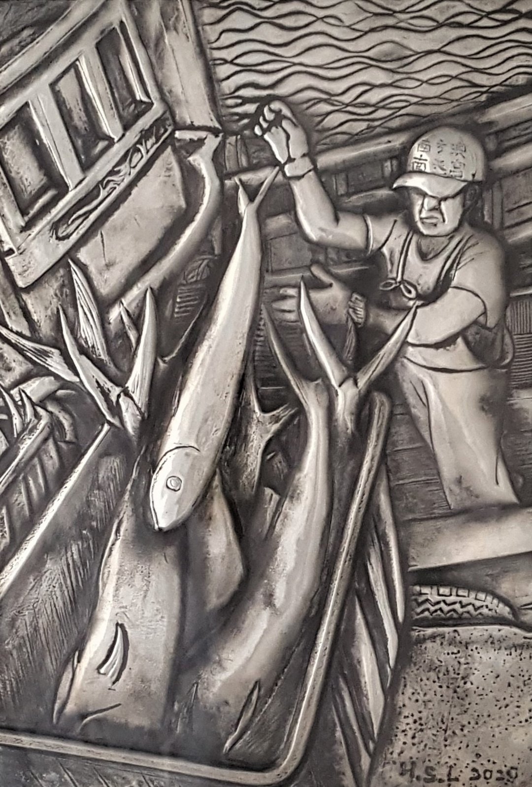 锡雕  南方澳飞虎大丰收 画框 - 海报/装饰画/版画 - 其他材质 