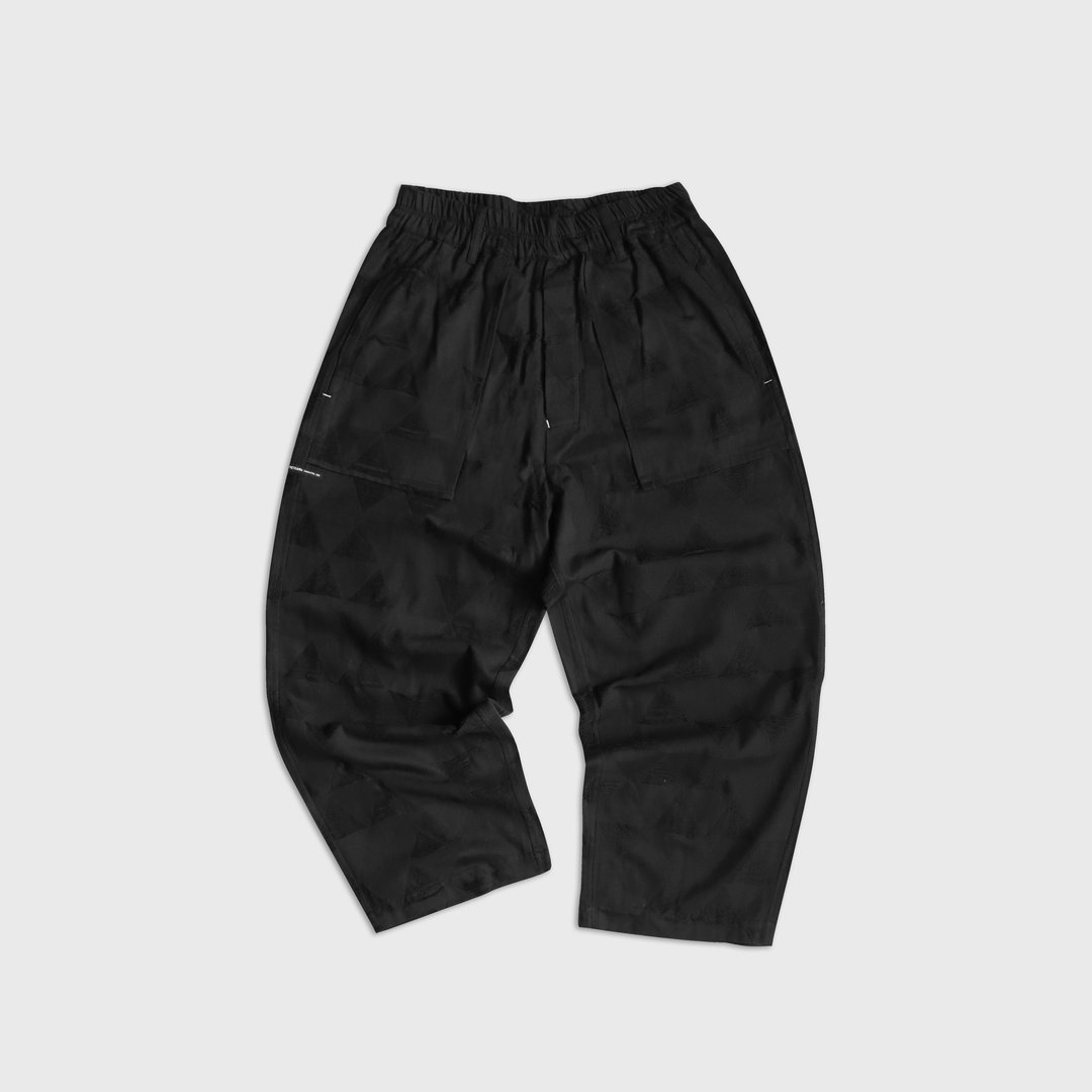 DYCTEAM - Triangle jacquard loose trousers (black) - 男士长裤 - 棉．麻 黑色
