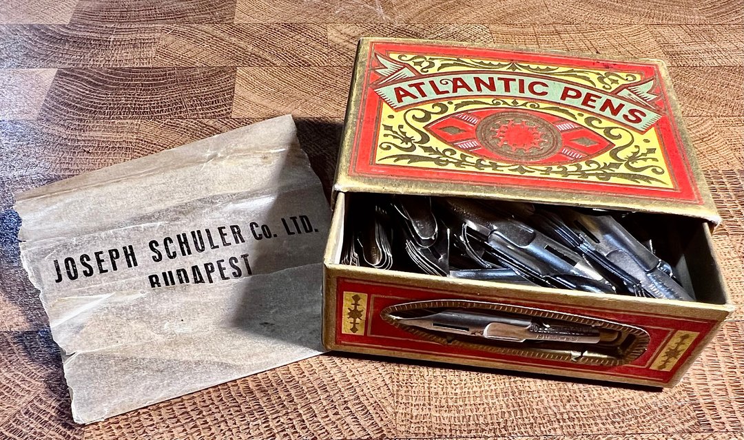 1920~30年代 匈牙利布达佩斯 Atlantic 518 EF Extra 古董沾水笔 - 蘸水笔 - 其他金属 