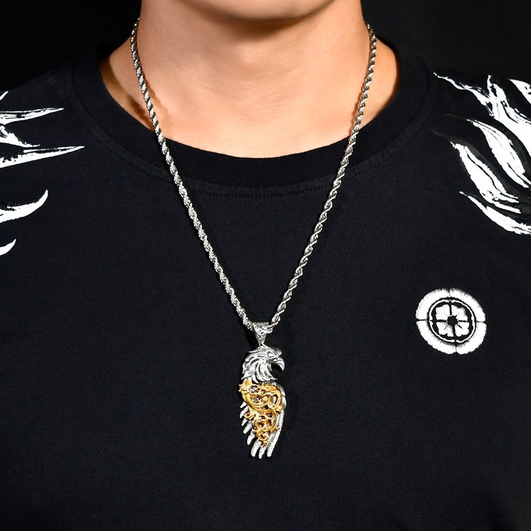 The Eagle 老鹰项链 男项链 个性项链 个性饰品 长项链 不锈钢链 - 长链 - 不锈钢 银色