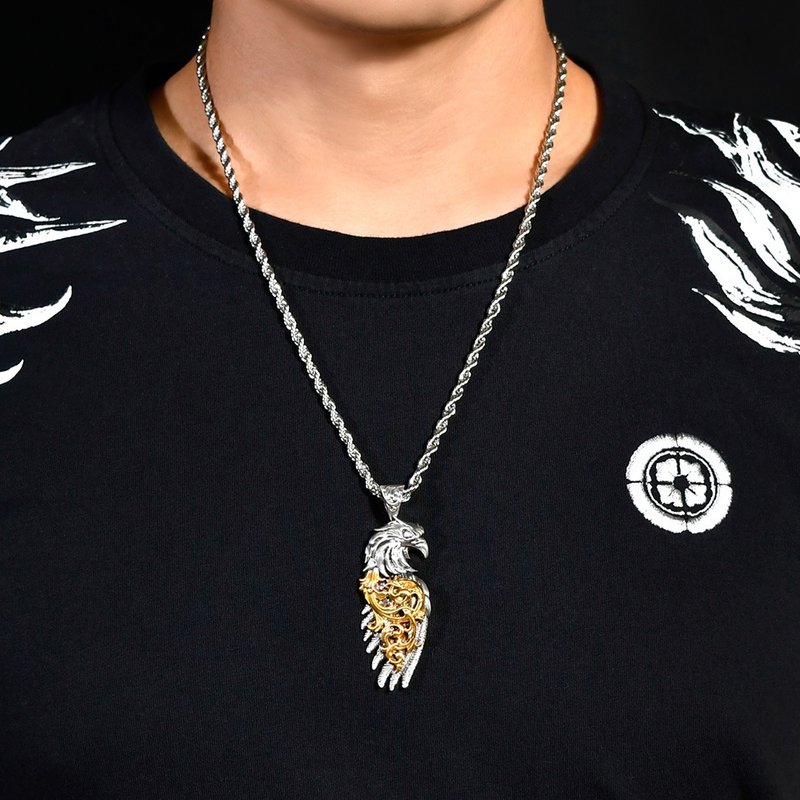The Eagle 老鹰项链 男项链 个性项链 个性饰品 长项链 不锈钢链 - 长链 - 不锈钢 银色