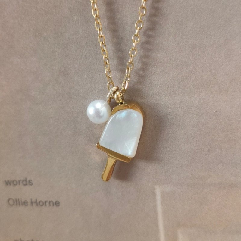 summer   天然贝母珍珠项链 - 项链 - 珍珠 白色