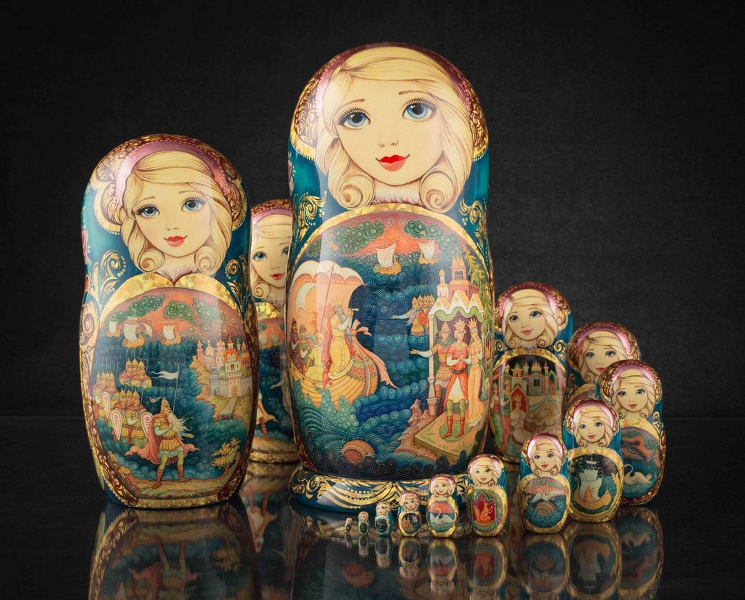 Nesting dolls15 pieces Big Matryoshka doll Wooden nesting dolls Babushka doll - 摆饰 - 木头 