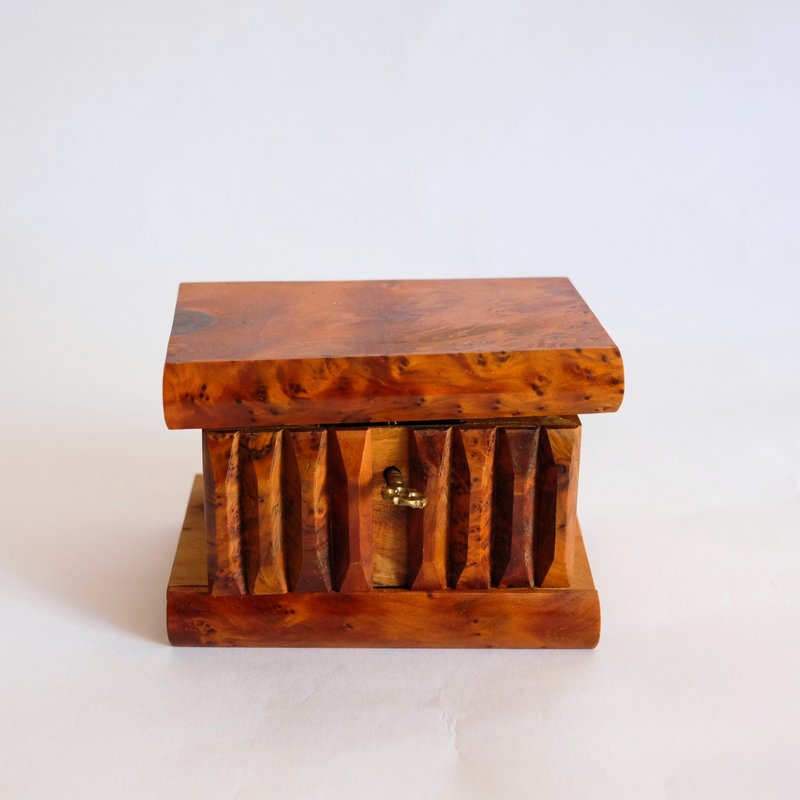法国复古雪松木制首饰盒 - 收纳用品 - 木头 咖啡色
