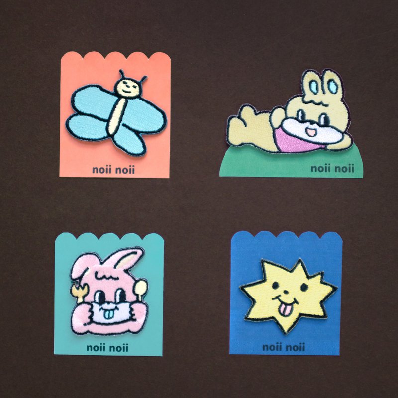 刺绣烫贴 4款 - 徽章/别针 - 绣线 咖啡色