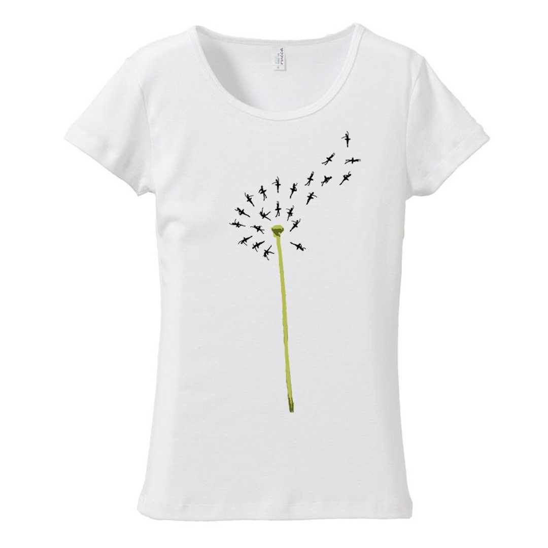 [Women's T-shirt] Dancing Spring - 女装 T 恤 - 棉 白色