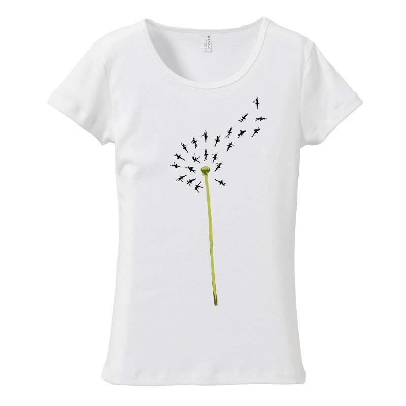 [Women's T-shirt] Dancing Spring - 女装 T 恤 - 棉．麻 白色