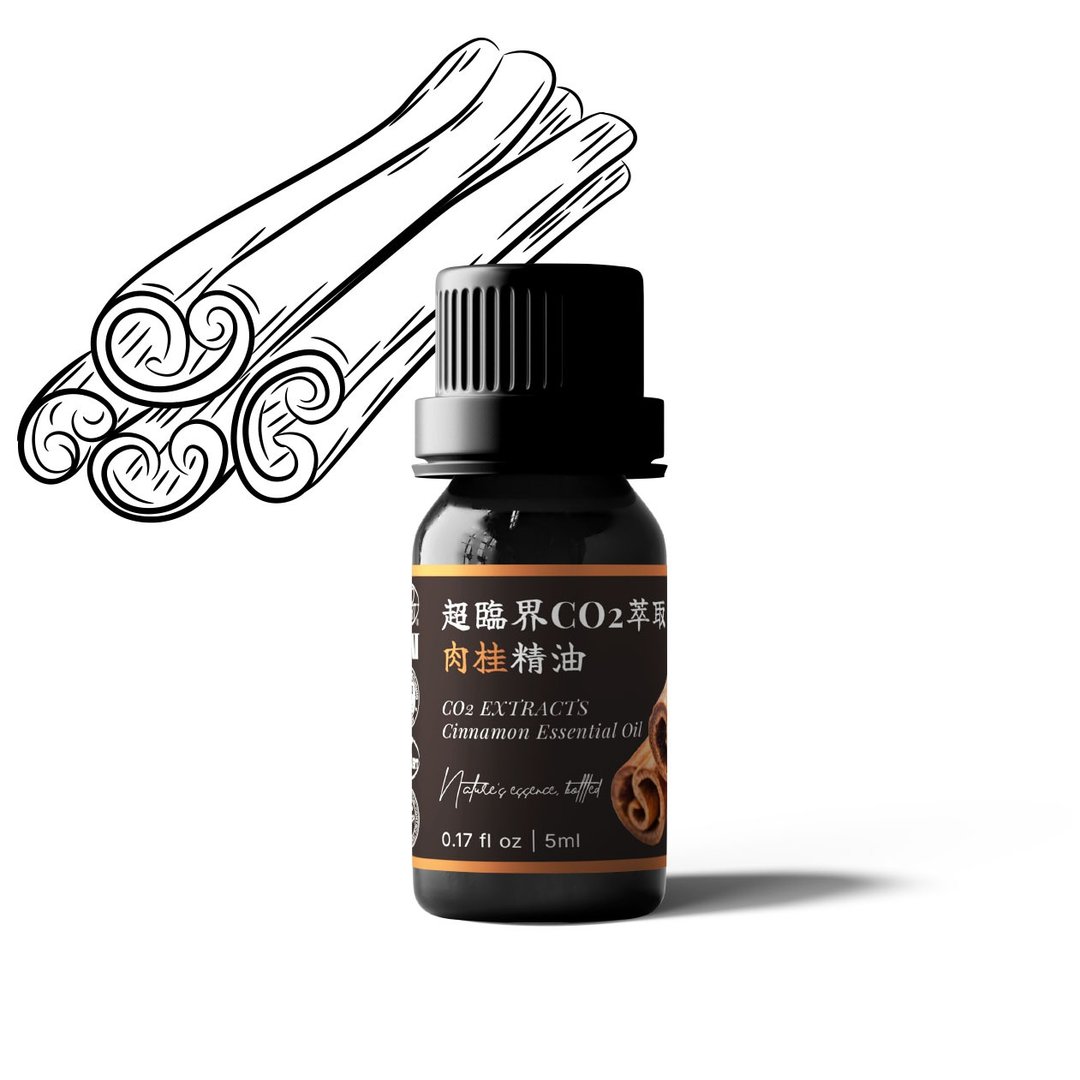 【卡佛香】超临界CO2萃取肉桂精油 - 香薰/精油/线香 - 玻璃 黑色