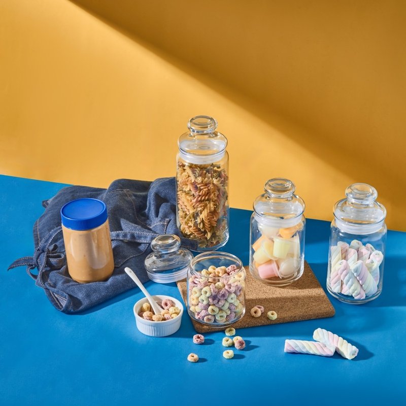 玻璃罐 5款尺寸 储物罐 保鲜罐 325ml-1000ml - 调味罐/酱料瓶 - 玻璃 透明