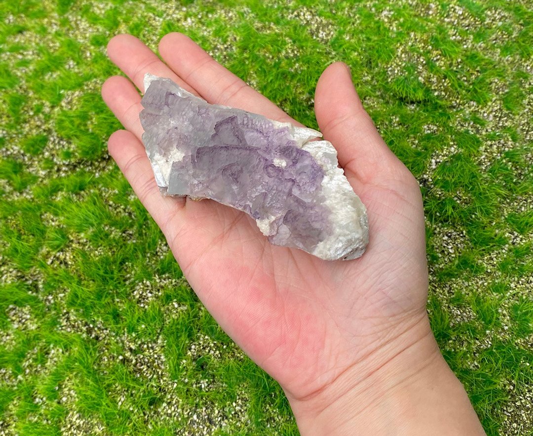 天然原矿浪漫梦幻紫边萤石 家居 办公室 疗愈 摆件 - 其他 - 水晶 多色