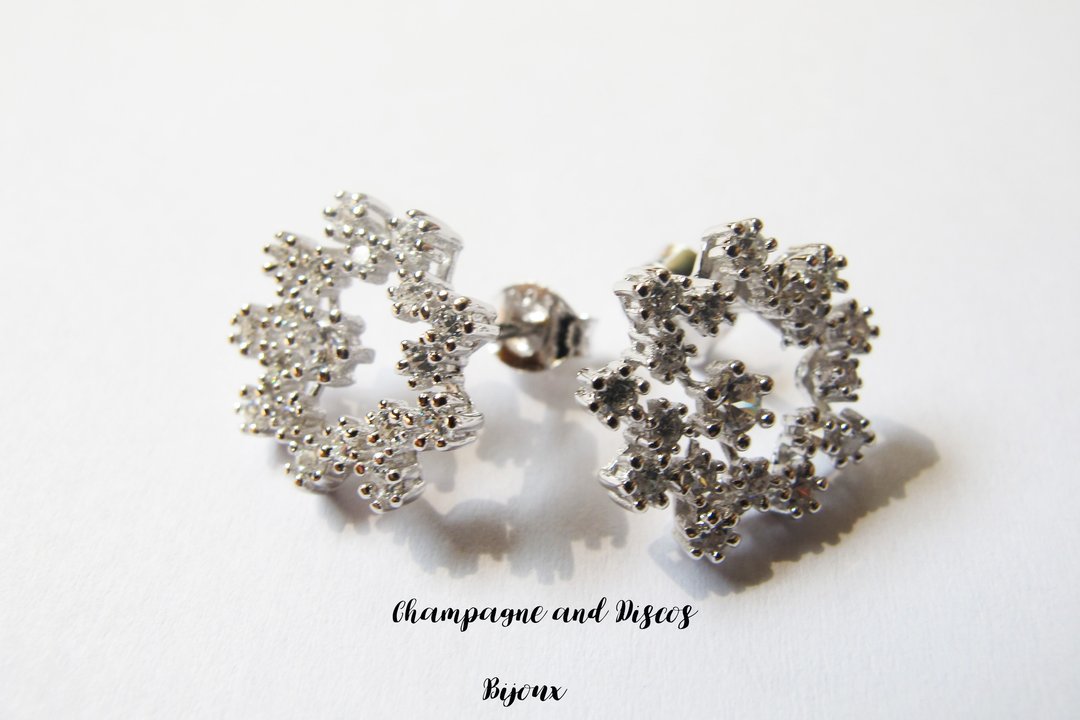 CD Bijoux 纯银轻珠宝＊雪花耳环＊ - 耳环/耳夹 - 其他金属 银色