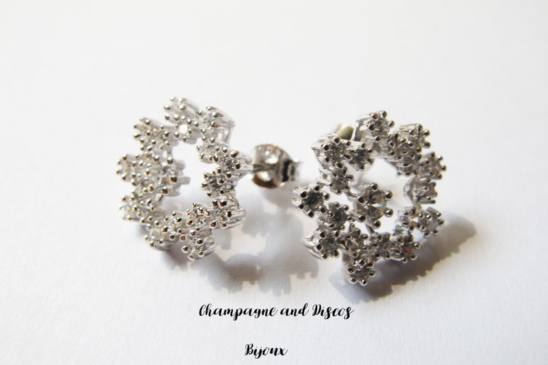 CD Bijoux 纯银轻珠宝＊雪花耳环＊ - 耳环/耳夹 - 其他金属 银色