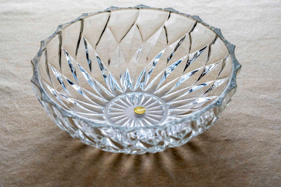 日本制 HOYA GLASS 23厘米玻璃盘 老玻璃 未使用 台湾包邮 - 盘子/餐盘/盘架 - 玻璃 透明