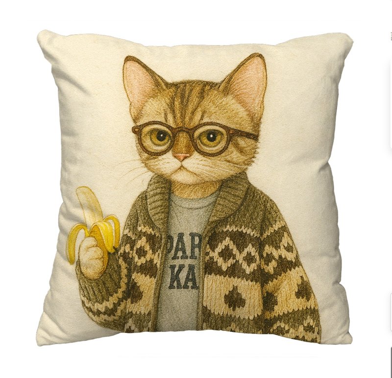 The Neko Ladies时尚猫咪抱枕 │ 学院猫 - 枕头/抱枕 - 棉．麻 多色