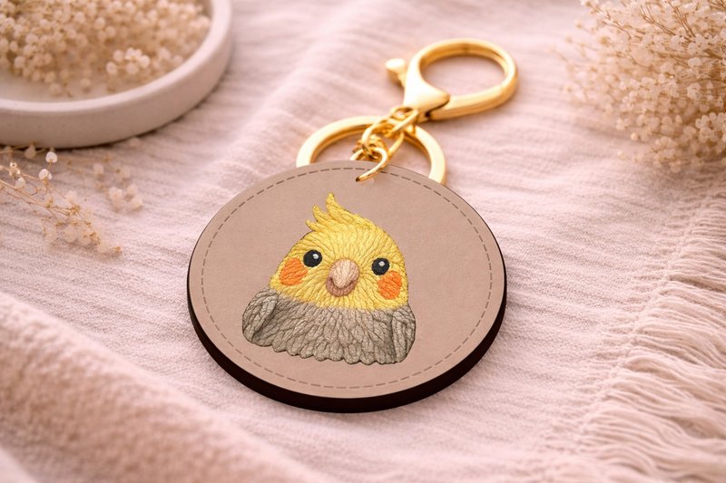 3D 纹理 NFC 家庭智能钥匙圈 - 玄凤鹦鹉 (宠物项圈 定制名片) 钥匙圈 - 数码小物 - 人造皮革 多色