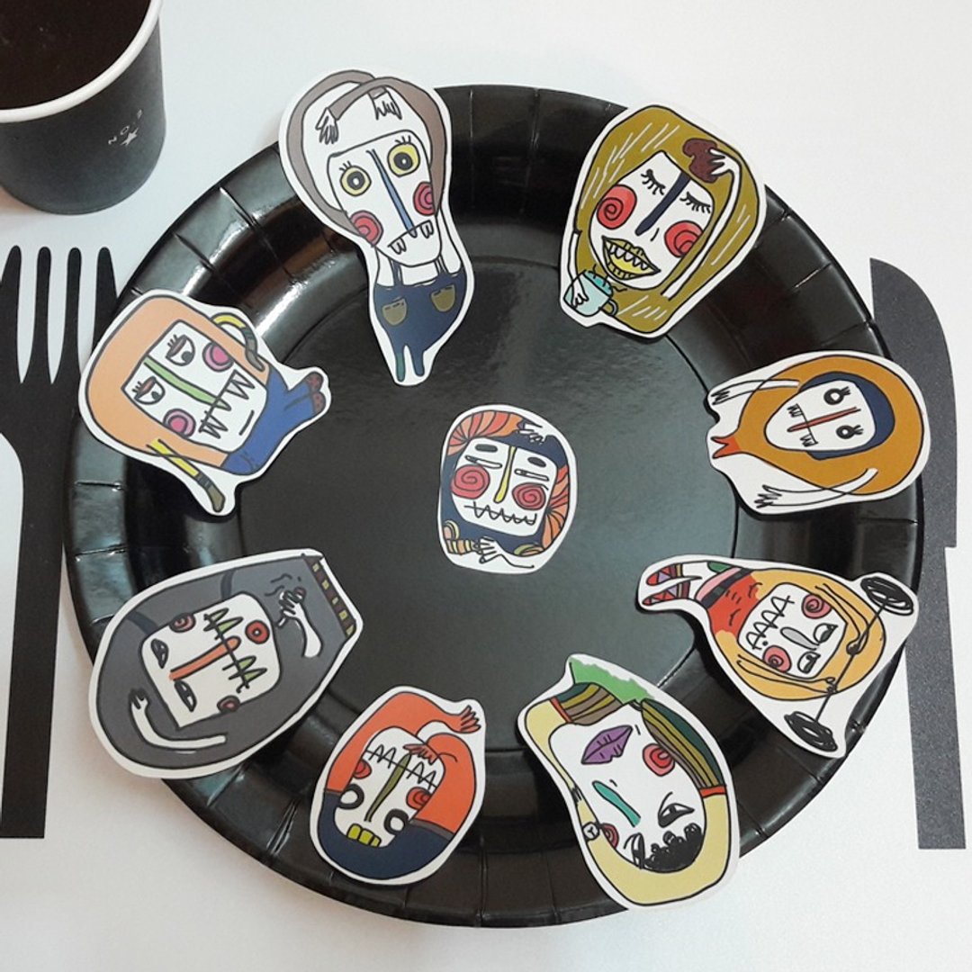 B组套餐 ◇◆手长长◇◆手工裁套组 创意设计 贴纸 文具 礼物 - 贴纸 - 纸 多色