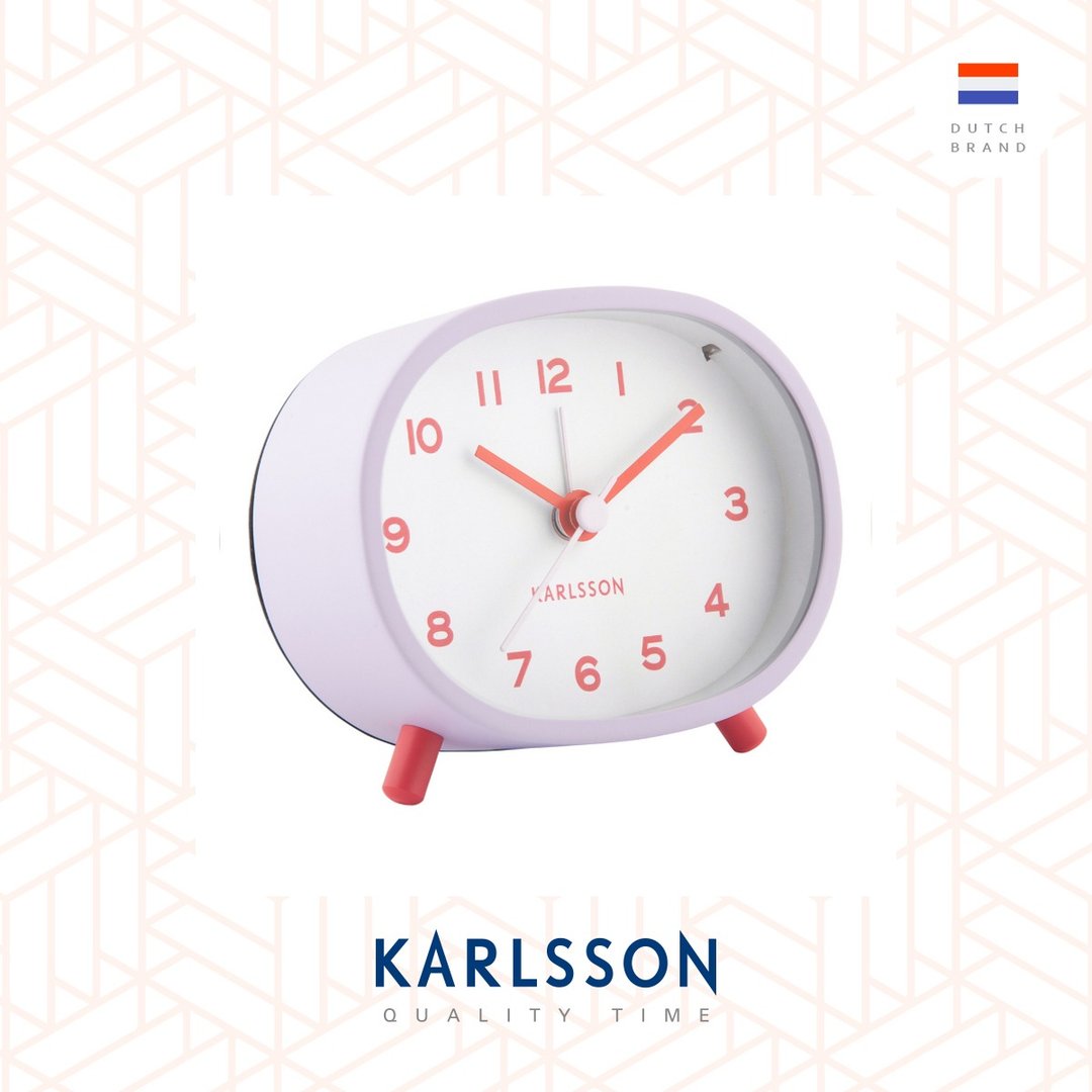荷兰Karlsson, Alarm clock Cheeky oval soft purple 带小夜灯 - 时钟/闹钟 - 其他金属 紫色