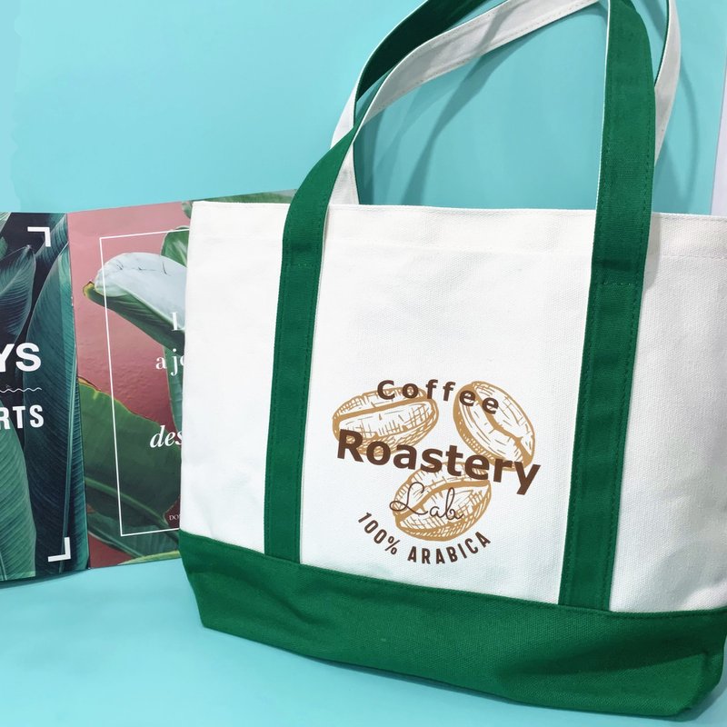 【Coffee Shop系列】大容量拼色帆布袋 帆布手提袋 咖啡店订制 - 手提包/手提袋 - 棉．麻 多色