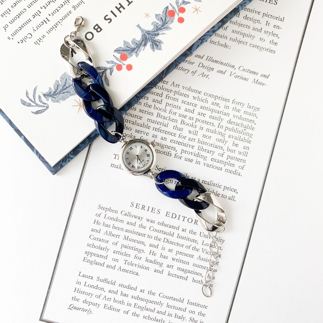 Cordelia Acrylic Chain Bracelet Watch LI054 - 女表 - 压克力 蓝色