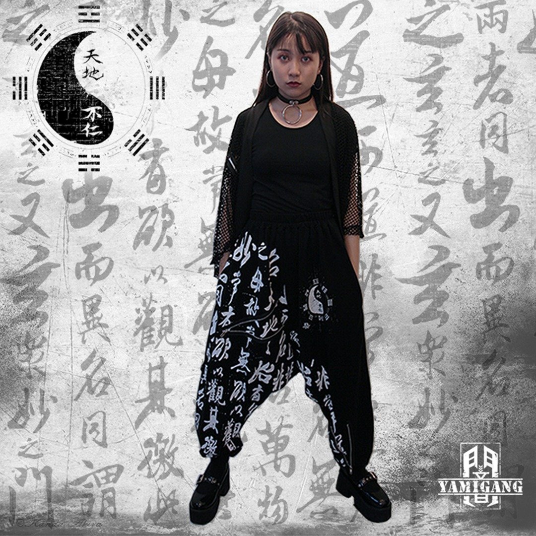 飞鼠裤  暗黑时尚 ! - 中性裤装 - 棉 黑色