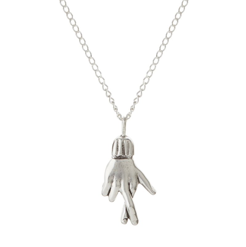 手工纯银幸运手势项链 - LHN Jewelry - 项链 - 纯银 银色