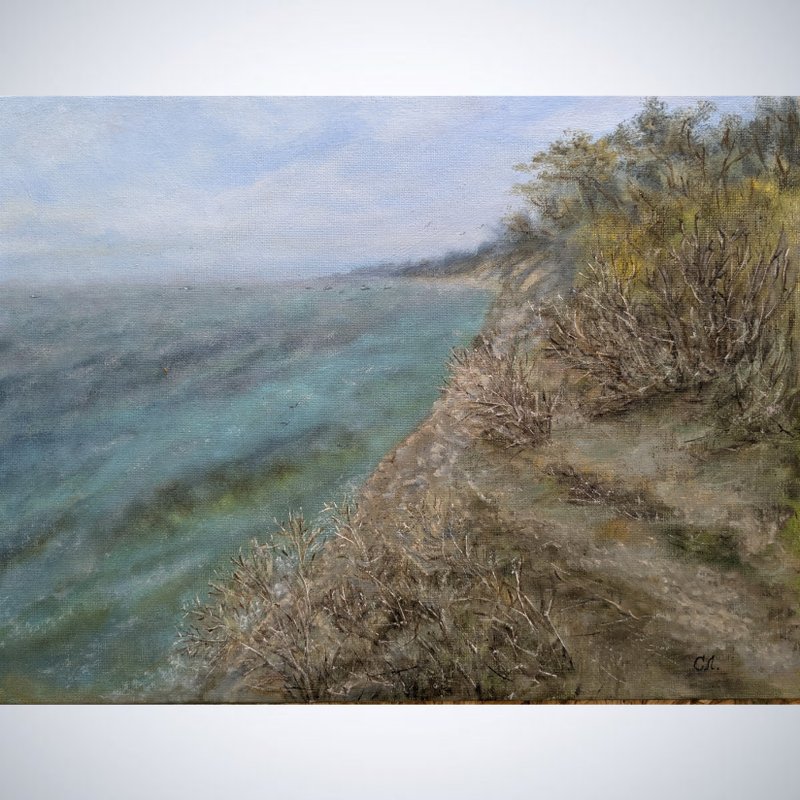 早晨大海油画壁画海景原创艺术天空春天岸边 - 订制画像 - 其他材质 多色
