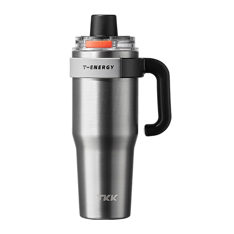 【TKK】T-One 弹盖冰坝杯 316不锈钢x陶瓷喷涂 1200ML-冰川银 - 保温瓶/保温杯 - 不锈钢 银色