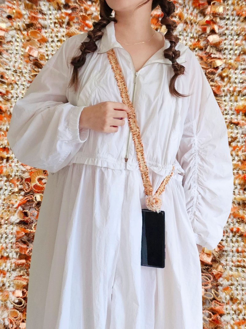 编织手机/包包/相机背带 - 秋澄 - 挂绳/吊绳 - 棉．麻 橘色