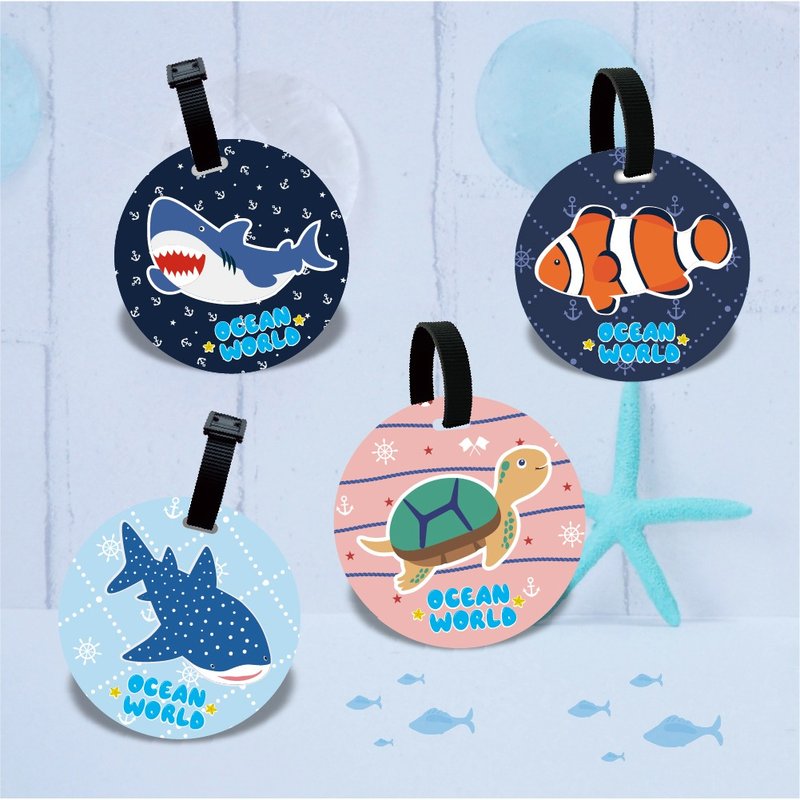 【海洋系列】定制化礼物/行李吊牌/生日礼物/背包-圆形 - 行李吊牌 - 塑料 