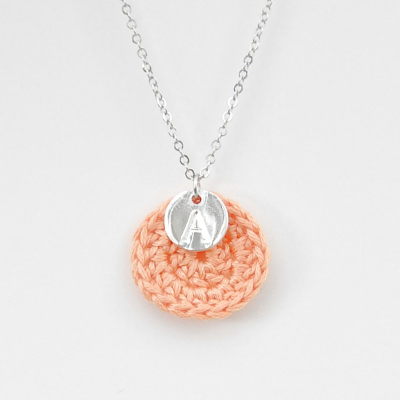 【订制】你的专属 *幸福年轮* 项链 小圆圈 英文字母 温暖系列 - 项链 - 绣线 橘色