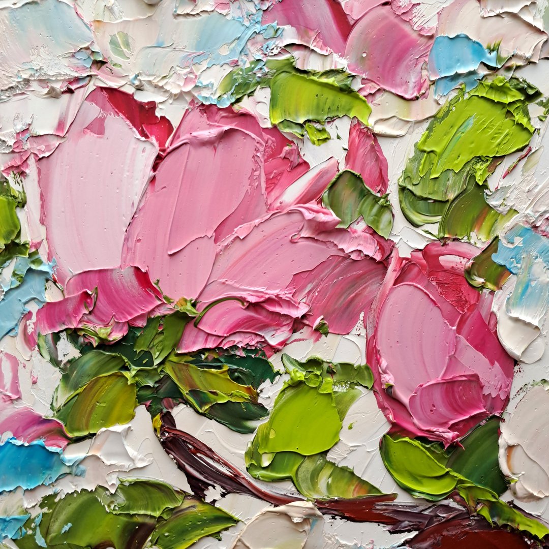 玉兰花痴画花卉油画花痴墙艺术装饰 - 墙贴/壁贴 - 其他材质 多色