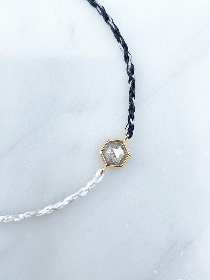 Lil Cosmos 小宇宙灰色六角椒盐钻手链 - 手链/手环 - 钻石 灰色