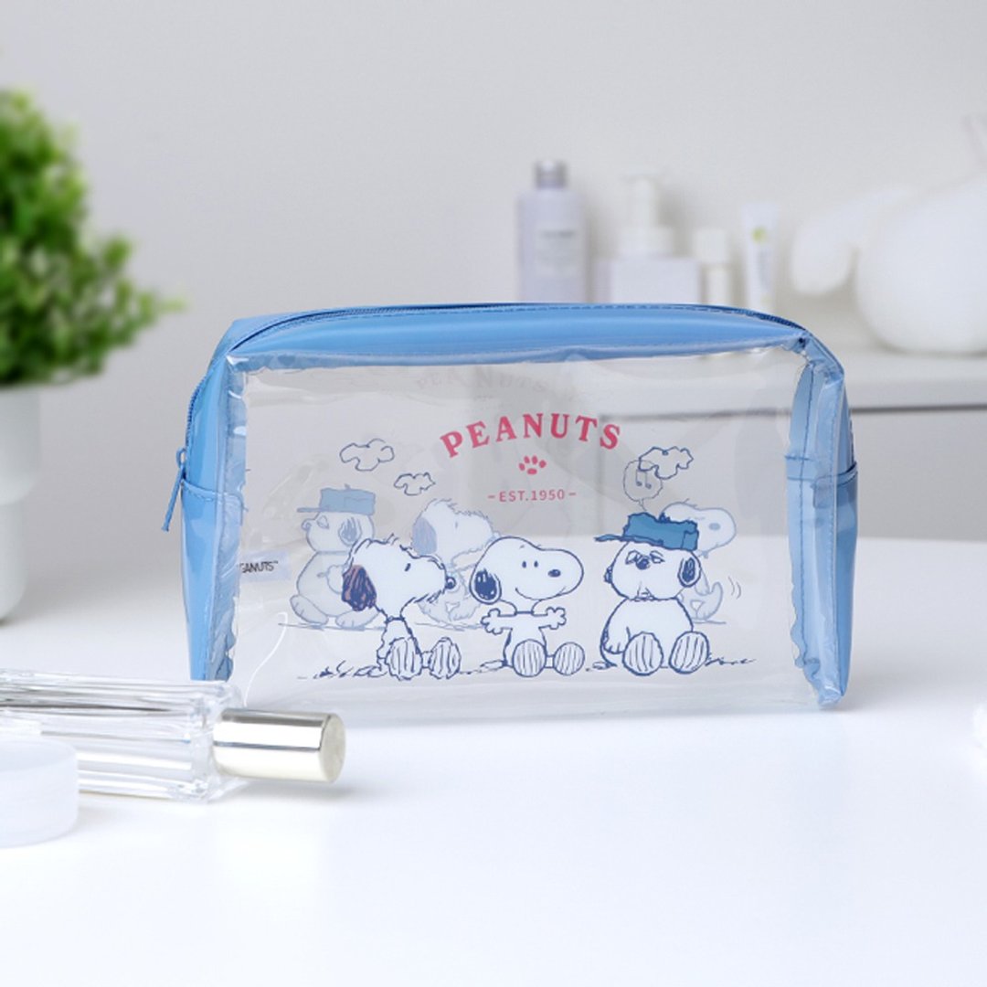 Peanuts史努比TPU透明收纳包 中长型-Snoopy 随身化妆包 - 化妆包/杂物包 - 其他材质 多色