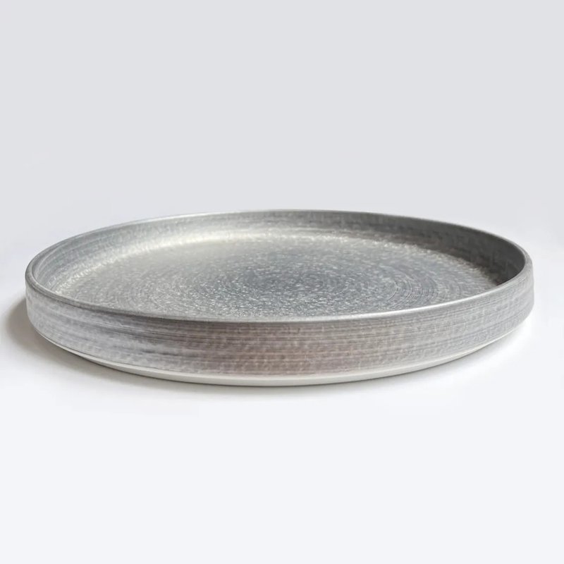 【303select】有田烧 日本 晶云母银 主餐盘24cm 肉皿 - 盘子/餐盘/盘架 - 瓷 