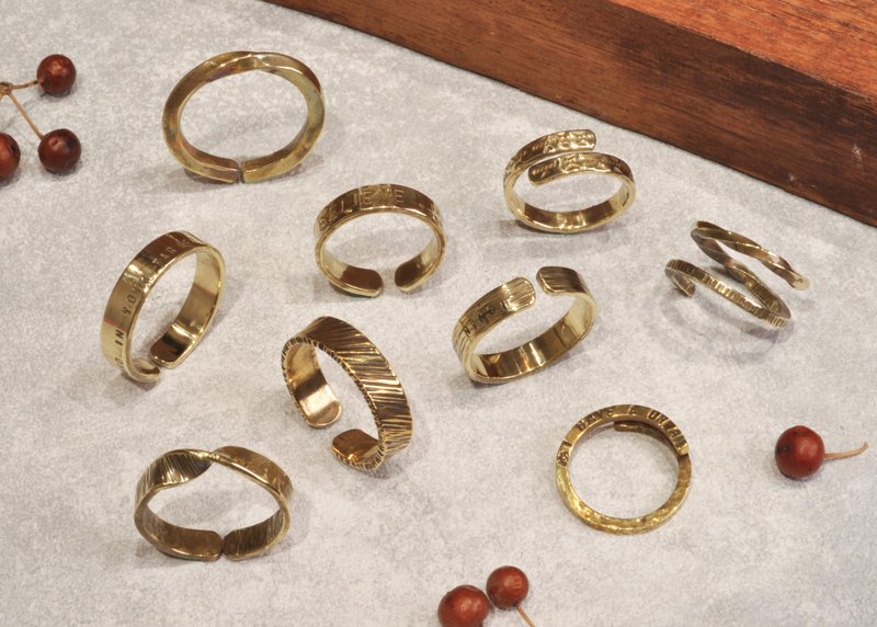 【黄铜-手作戒指】文化币可 / 台北金工 / 情人节礼物首选 - 金工/饰品 - 铜/黄铜 