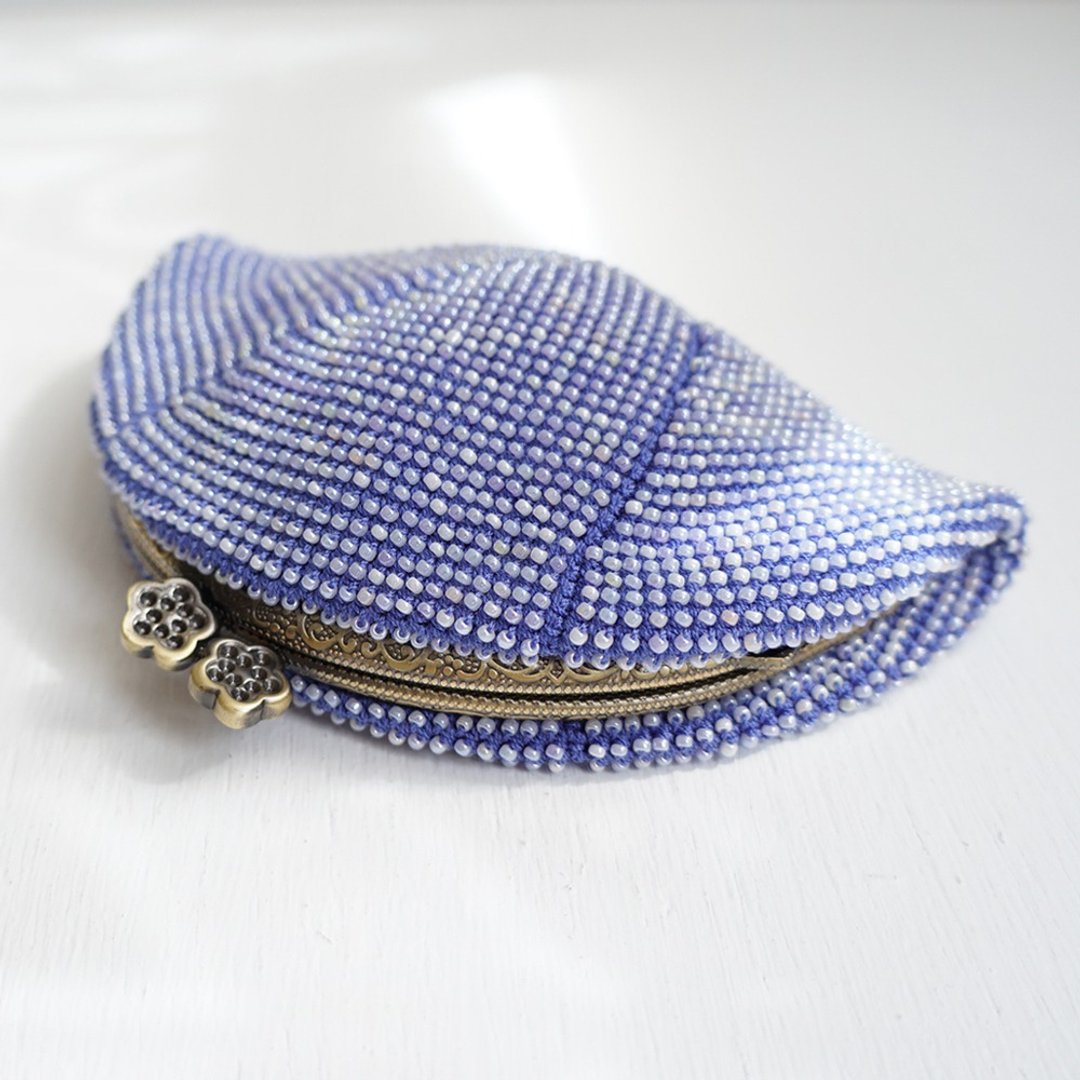 Ba-ba handmade Seedbeads crochet pouch No.1507 - 化妆包/杂物包 - 其他材质 紫色