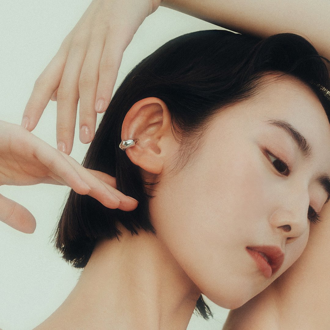 耳扣 耳夹 Ear cuff - Hulda 925银 - 耳环/耳夹 - 纯银 银色