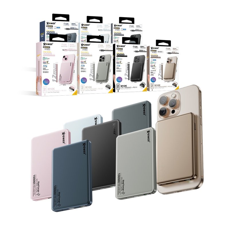 XPower M10K 2合1铝合金数显 10000mAh PD3.0+磁吸无线外置充电器 - 充电宝/传输线 - 其他金属 多色