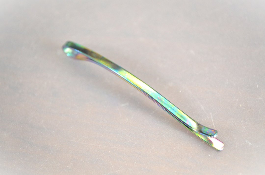 钛金属发簪・绿金色星云色・63mm - 发饰 - 其他金属 多色