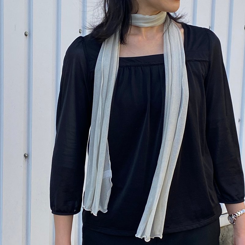 Ballett 闪耀细致光泽迷你领巾 灰色 日本制 外出 派对 婚礼 淑女 保暖 防晒 赠礼 礼物 - 丝巾 - 尼龙 灰色