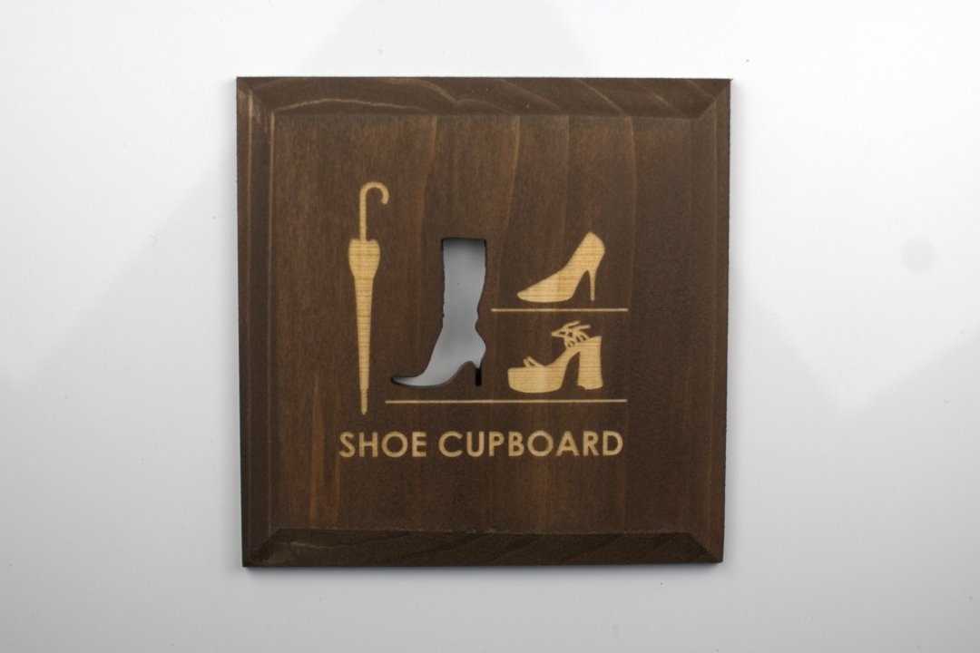 Shoebox Plate Brown SHOE CUP BOARD (PB) - 墙贴/壁贴 - 木头 咖啡色