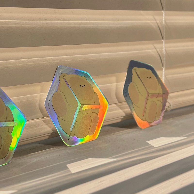 CHiiZ BEAR 起司贝尔 冰块社恐 雷射防水贴纸 - 贴纸 - 纸 