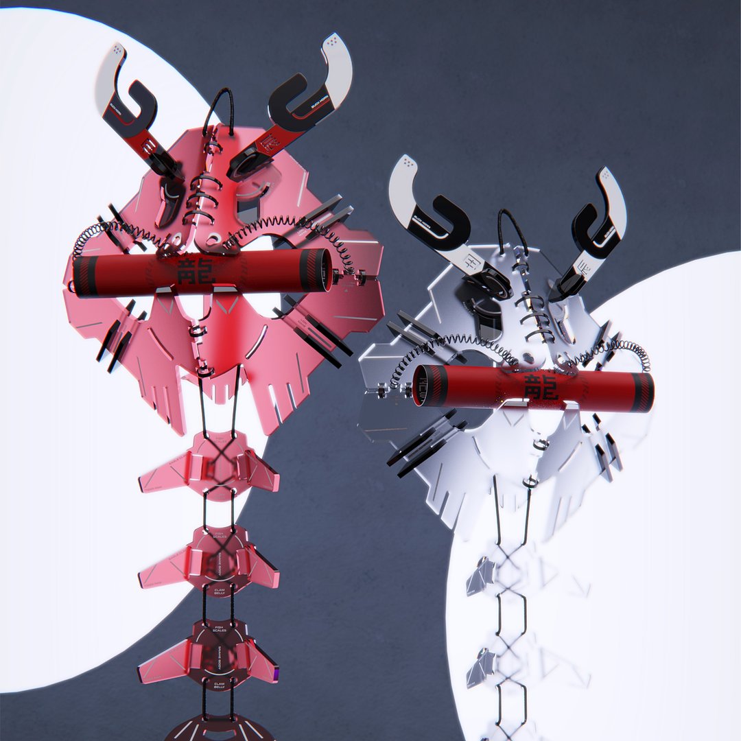 【独家限定色】DG-2024 守愿机龙 春联DIY套组 - 红包/春联 - 压克力 红色